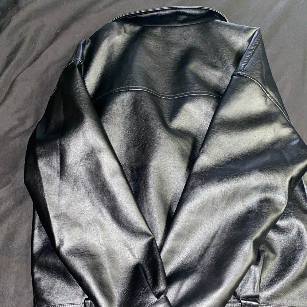 Never worn over sized leather jacket